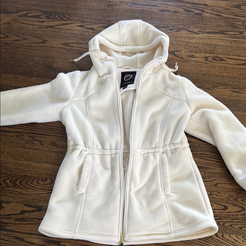 1 Madison Cream Teddy Jacket with Hood and Zipper